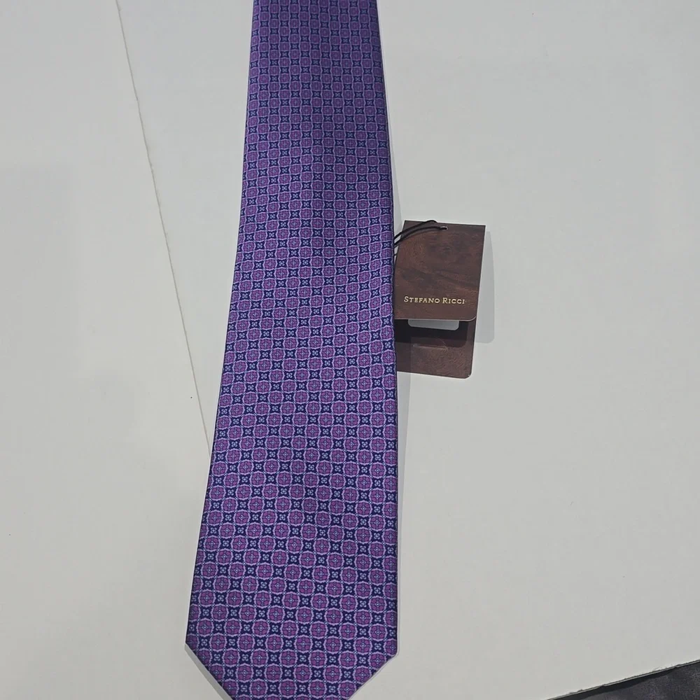 NWT ✅ Stefano Ricci Luxury Handmade Silk Tie Purple / Blue ~ CXRS-57501